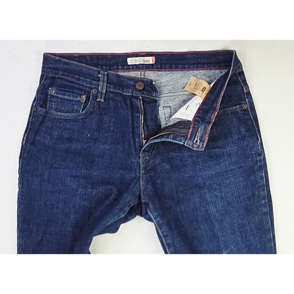 Levi's Size 10M Womens 550 Relaxed Bootcut 31 Inch Inseam Blue Denim Logo Jeans - Picture 3 of 12